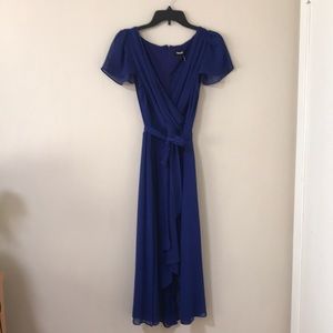 Royal Blue Dress with Belt Tie